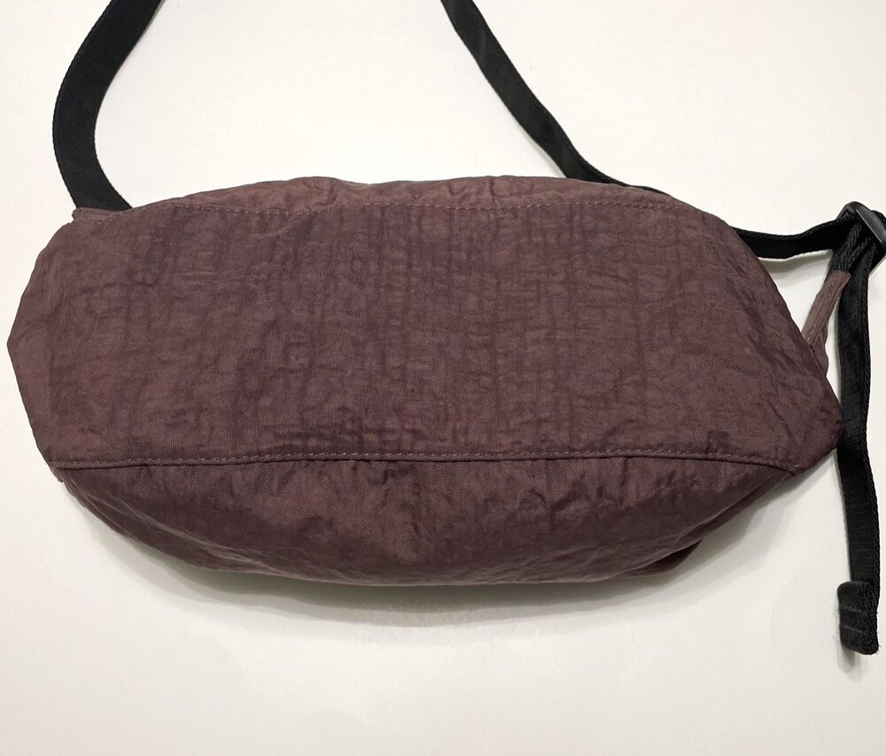 BAGGU Nylon Crescent Medium Bag Brown Crossbody Shoulder Bag Pockets Casual - Picture 5 of 10